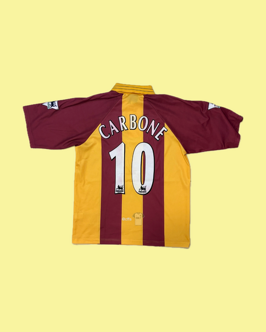 Bradford City 1999/2001 Asics with Benito Carbone 10 Nameset Football Jersey