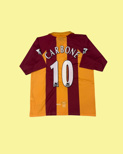 Bradford City 1999/2001 Asics with Benito Carbone 10 Nameset Football Jersey