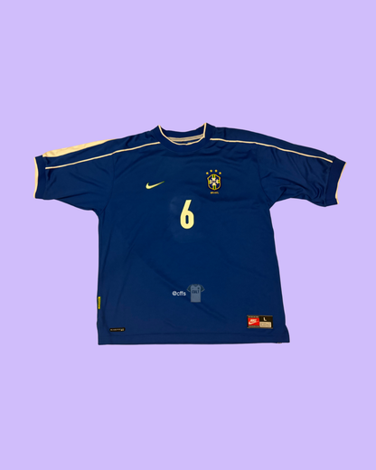 Brazil NT 1998/2000 Nike with Roberto Carlos 6 Nameset Football Jersey