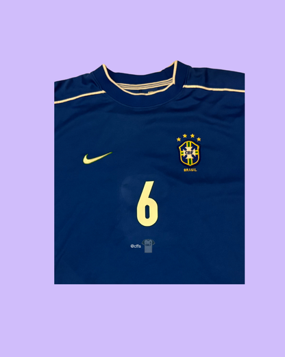 Brazil NT 1998/2000 Nike with Roberto Carlos 6 Nameset Football Jersey