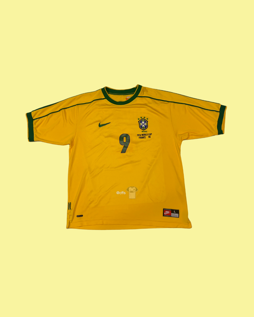 Brazil NT 1998/2000 Nike with Ronaldo 9 Nameset Football Jersey