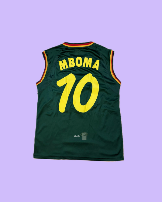 Cameroon NT 2000/02 Puma with Patrick Mboma 10 Nameset Football Jersey - Cult Fave Football Shirts