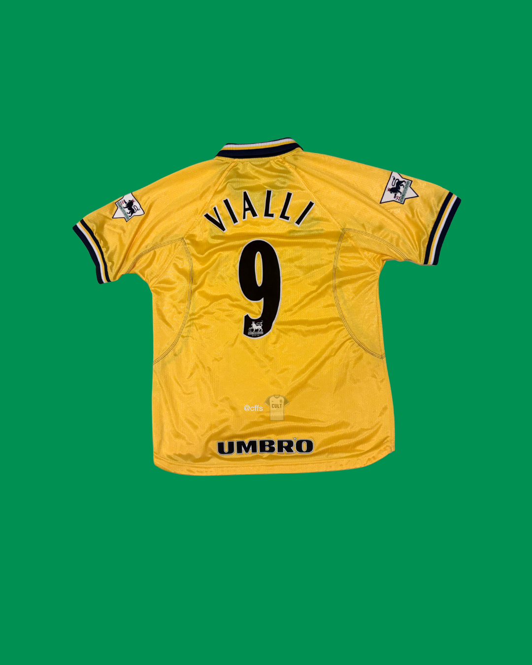 Chelsea FC 1998/99 Umbro with Gianluca Vialli 9 Nameset Football Jersey