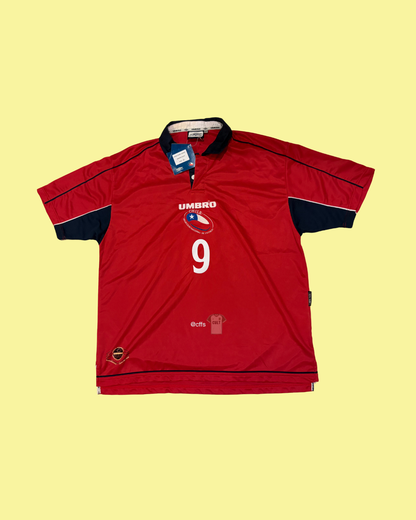 Chile NT 1999/2001 Umbro Home with Ivan Zamorano 9 Football Jersey