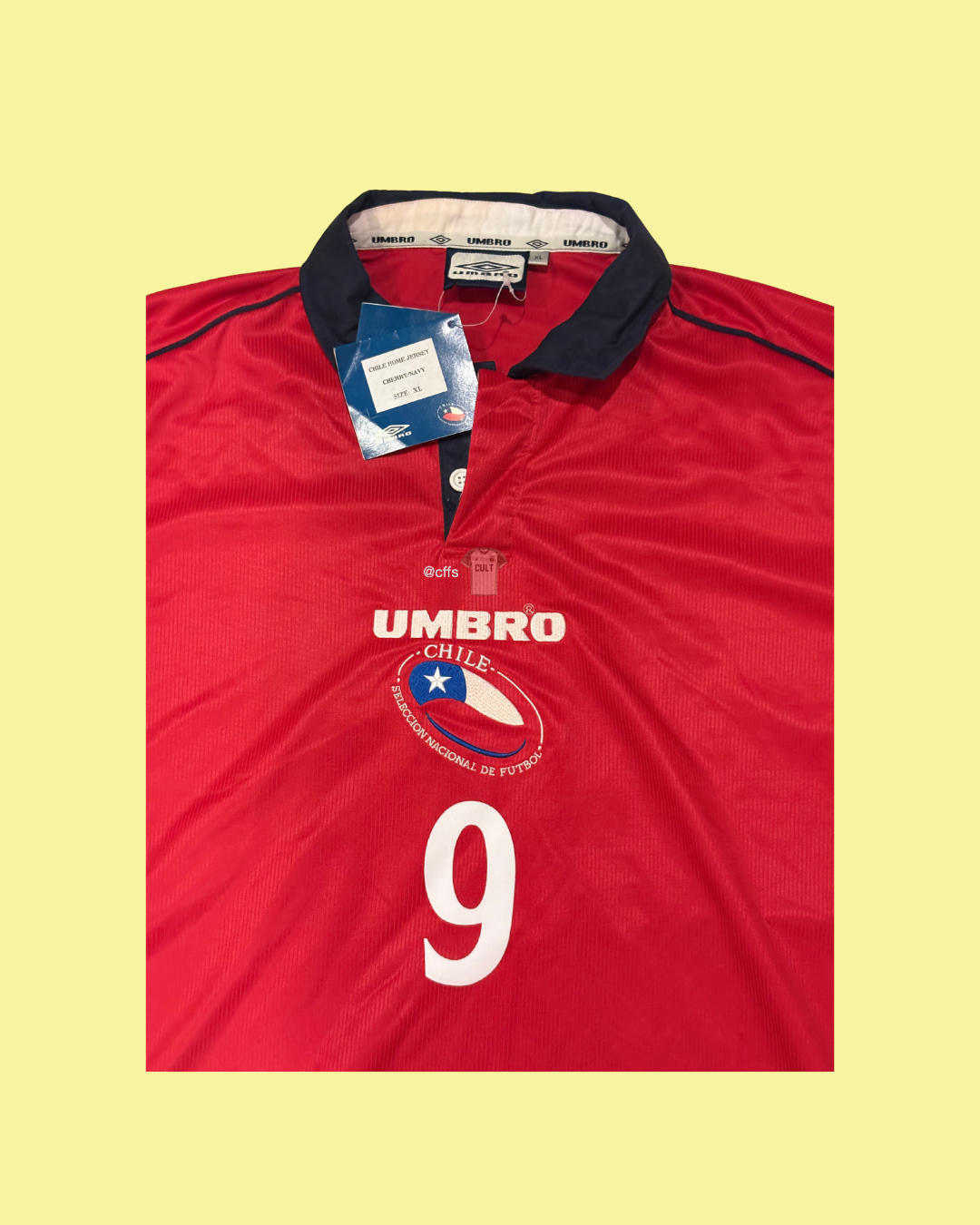 Chile NT 1999/2001 Umbro Home with Ivan Zamorano 9 Football Jersey