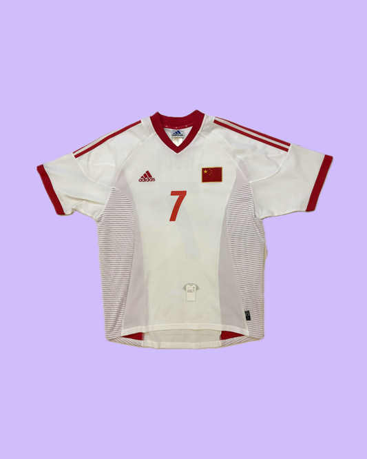 China NT 2002 Adidas with Sun Ji Hai 7 Nameset Football Jersey - Cult Fave Football Shirts