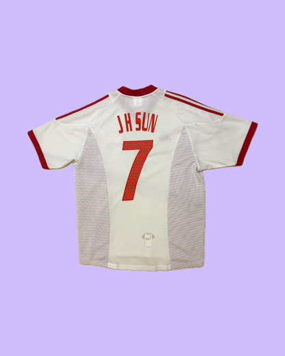 China NT 2002 Adidas with Sun Ji Hai 7 Nameset Football Jersey - Cult Fave Football Shirts
