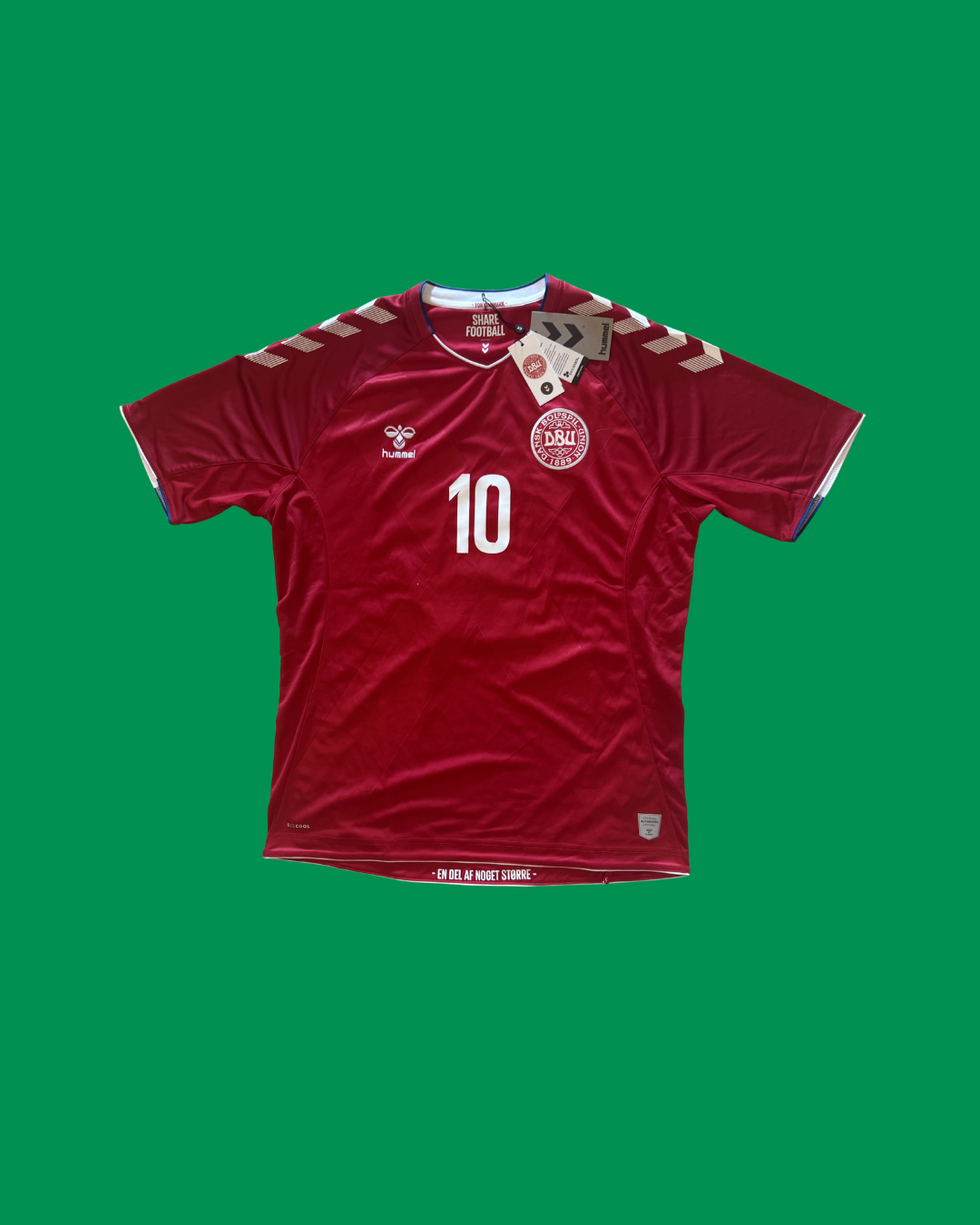 Denmark NT 2018 Hummel with Christian Eriksen 10 Nameset Football Jersey