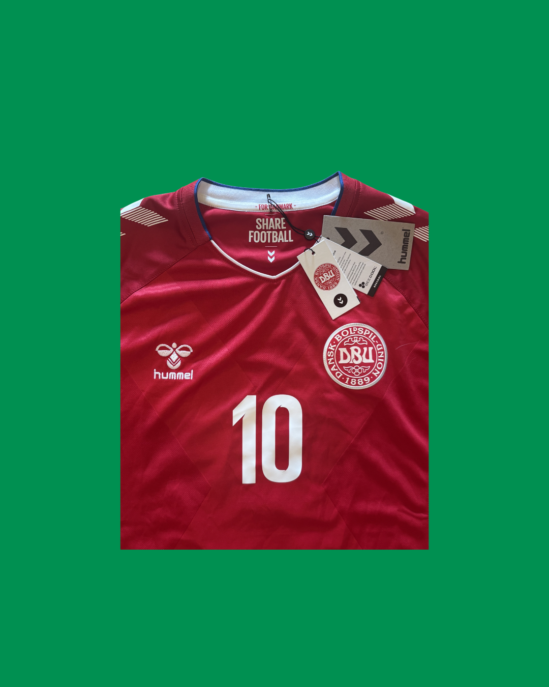 Denmark NT 2018 Hummel with Christian Eriksen 10 Nameset Football Jersey