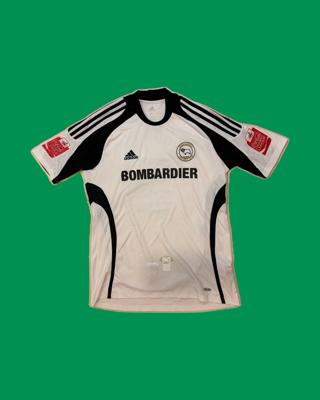 Derby County 2008/09 Adidas with Robbie Savage 8 Nameset Football Jersey