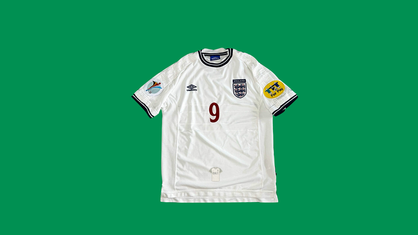 England 2000 Euros Home jersey with Alan Shearer 9