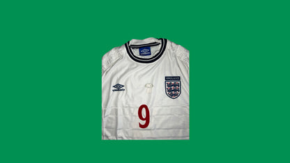England 2000 Euros Home jersey with Alan Shearer 9 - Cult Fave Football Shirts