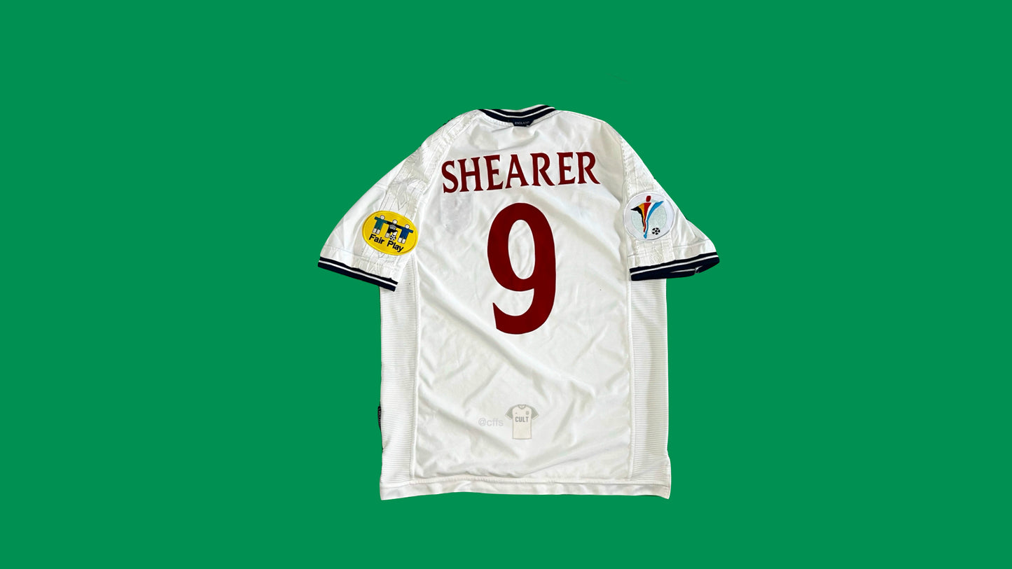 England 2000 Euros Home jersey with Alan Shearer 9