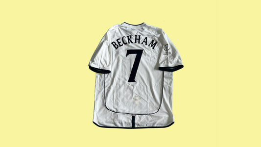 England NT 2001-2003 Umbro with David Beckham 7 Nameset Vintage Football Jersey - Cult Fave Football Shirts