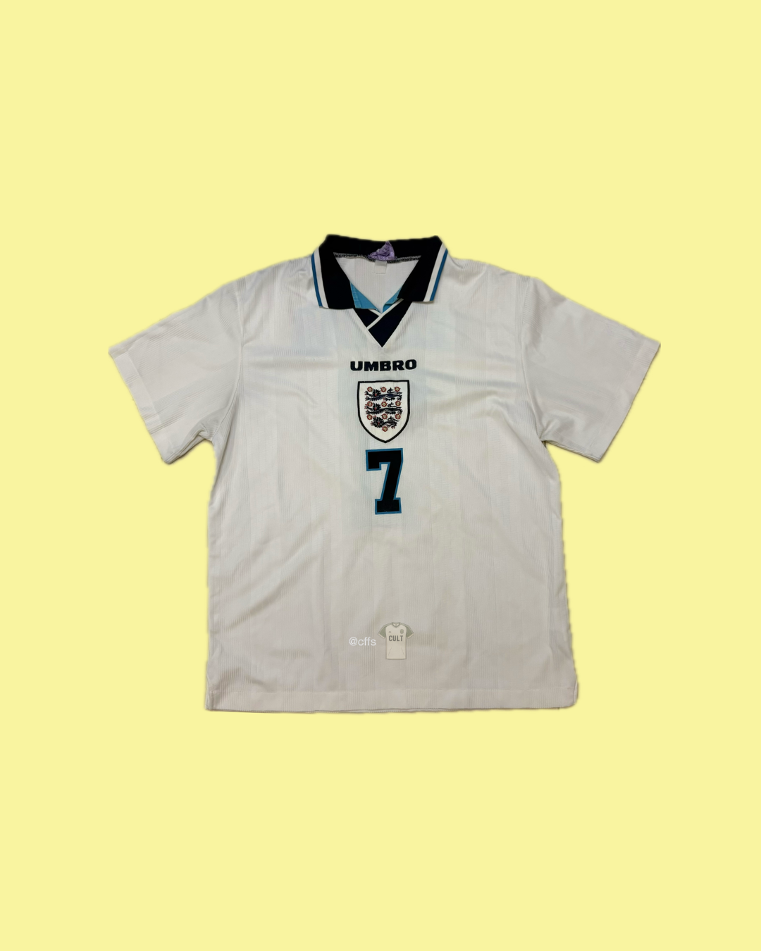 England NT 1996/98 Umbro Home David Beckham 7 Nameset Football Jersey - Cult Fave Football Shirts