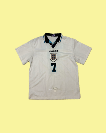 England NT 1996/98 Umbro Home David Beckham 7 Nameset Football Jersey - Cult Fave Football Shirts