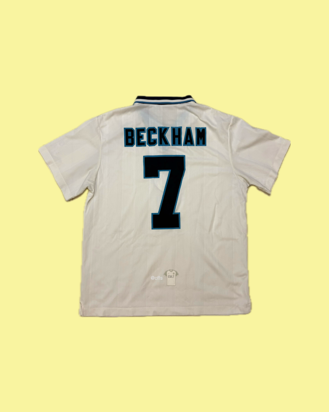 England NT 1996/98 Umbro Home David Beckham 7 Nameset Football Jersey - Cult Fave Football Shirts