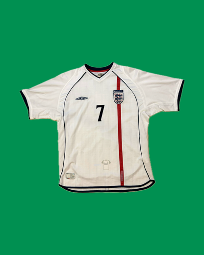England NT 2001/03 Umbro with David Beckham 7 Nameset Football Jersey - Cult Fave Football Shirts