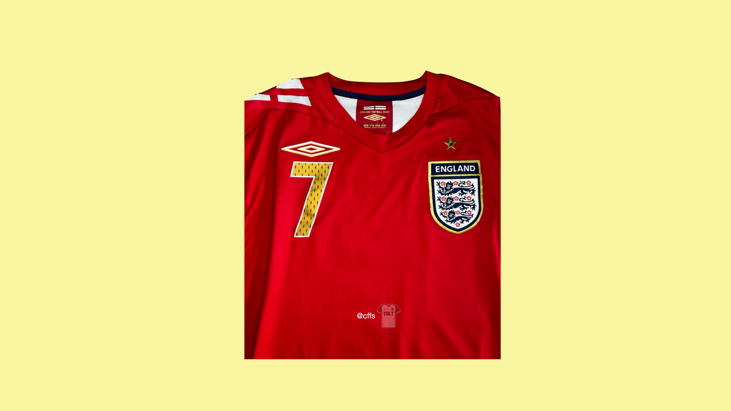 England Umbro 2006 World Cup Away Jersey with David Beckham 7