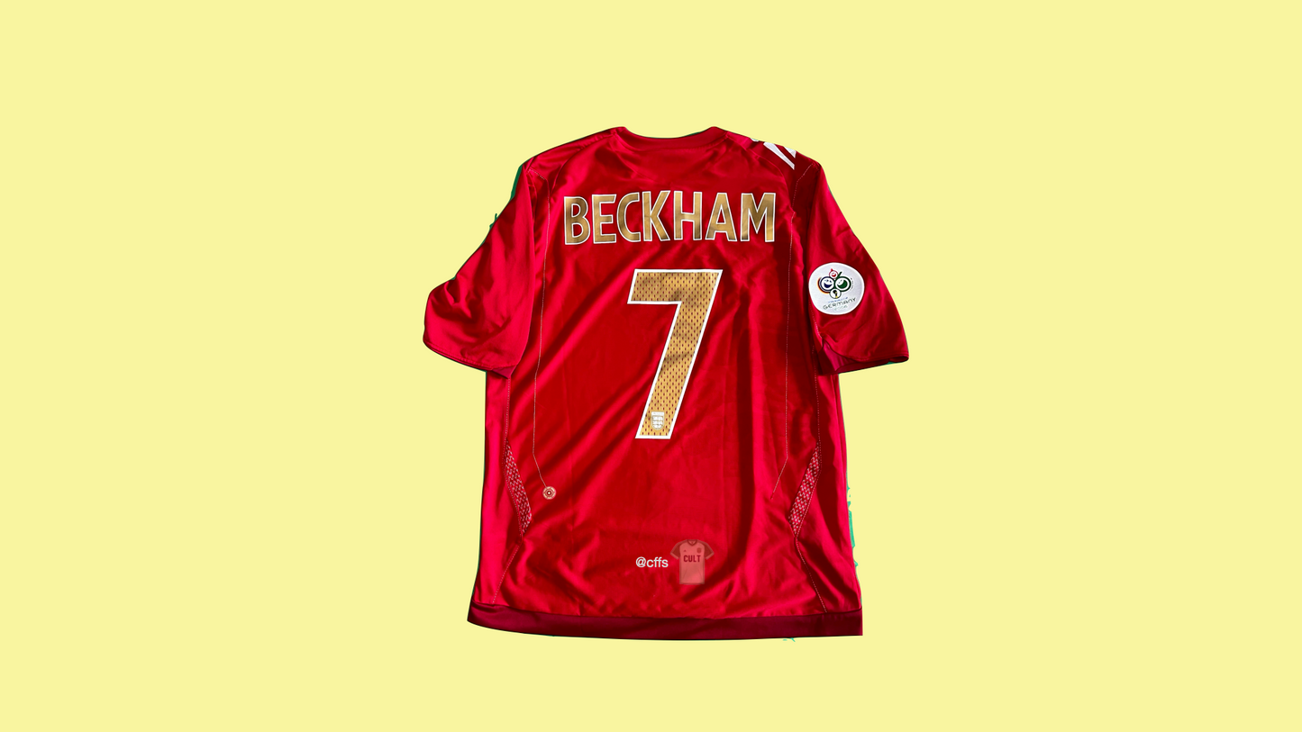 England Umbro 2006 World Cup Away Jersey with David Beckham 7