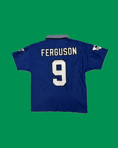 Everton FC 1995/96 Umbro with Duncan Ferguson 9 Nameset Football Jersey