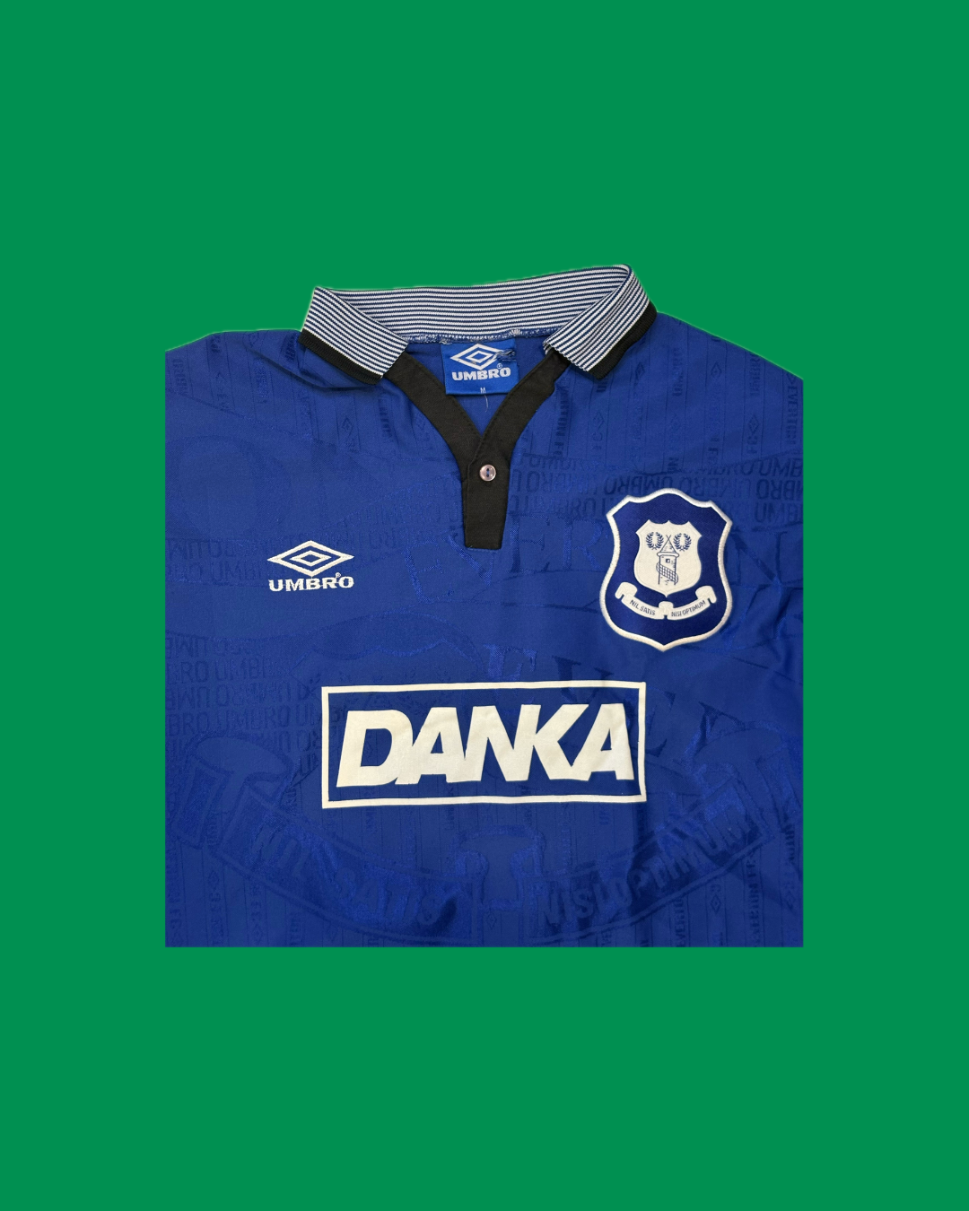 Everton FC 1995/96 Umbro with Duncan Ferguson 9 Nameset Football Jersey