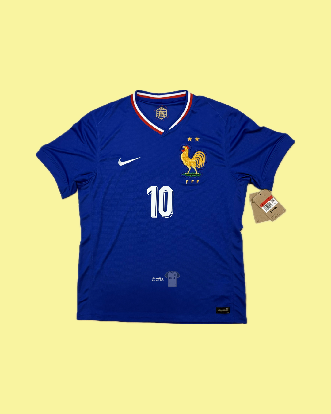 France NT 2024/25 Nike with Kylian Mbappé 10 Nameset Football Jersey - Cult Fave Football Shirts