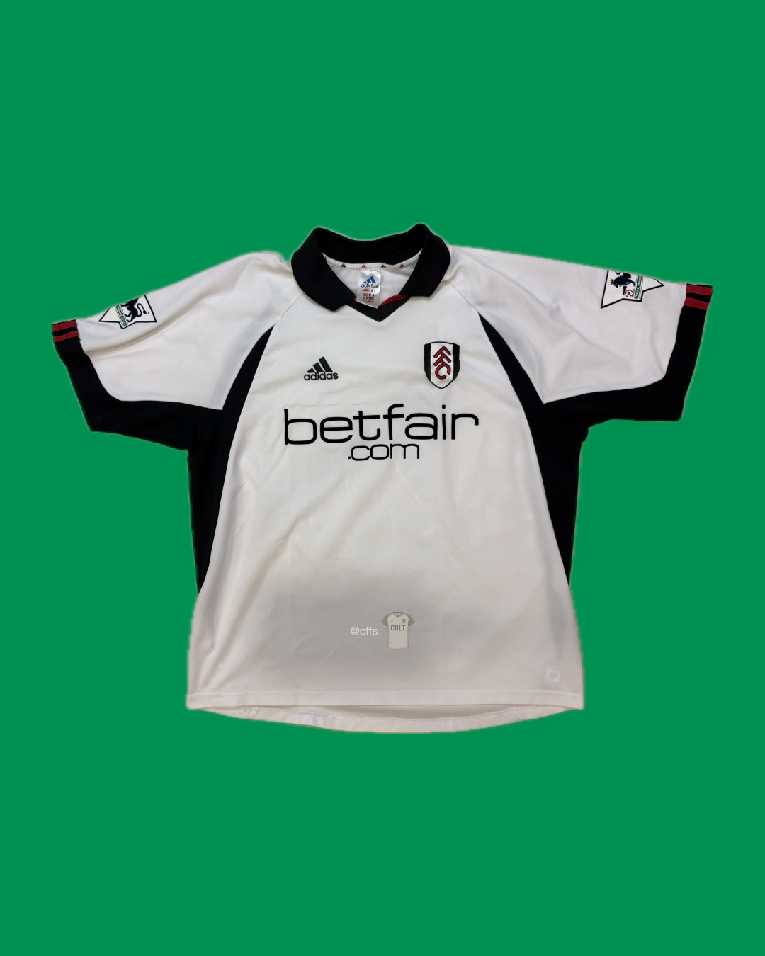 Fulham FC 2001-03 Adidas with Louis Saha 20 Nameset Football Jersey