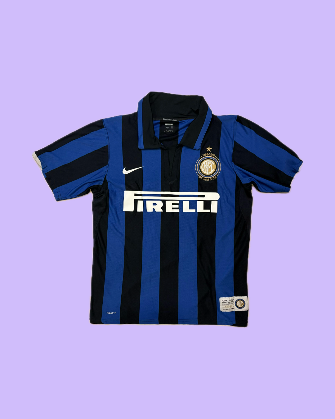 Inter Milan 2007/08 Nike with Javier Zanetti 4 Nameset Football Jersey - Cult Fave Football Shirts