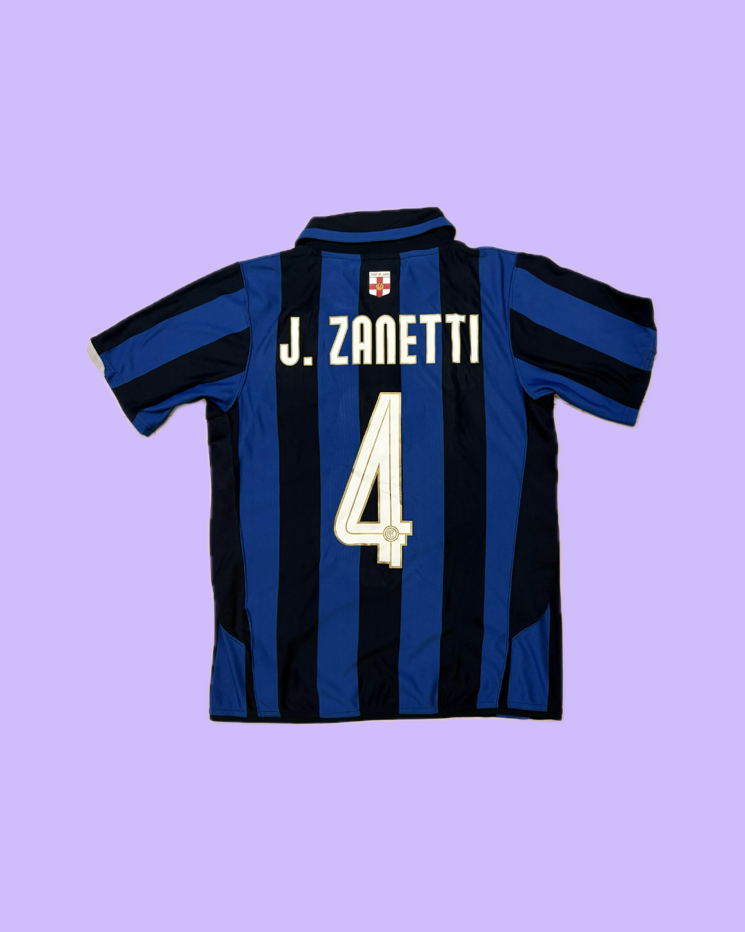 Inter Milan 2007/08 Nike with Javier Zanetti 4 Nameset Football Jersey - Cult Fave Football Shirts