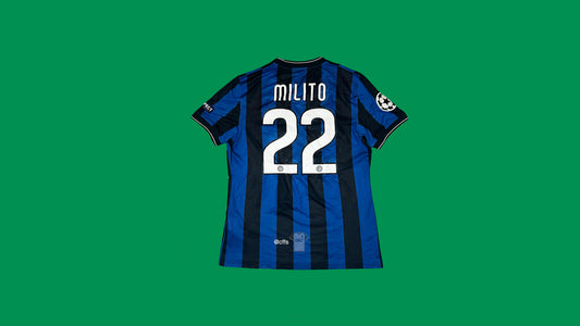 Inter Milan (Player Version) 2009/10 Nike with Diego Milito 22 Nameset Vintage Football Jersey - Cult Fave Football Shirts