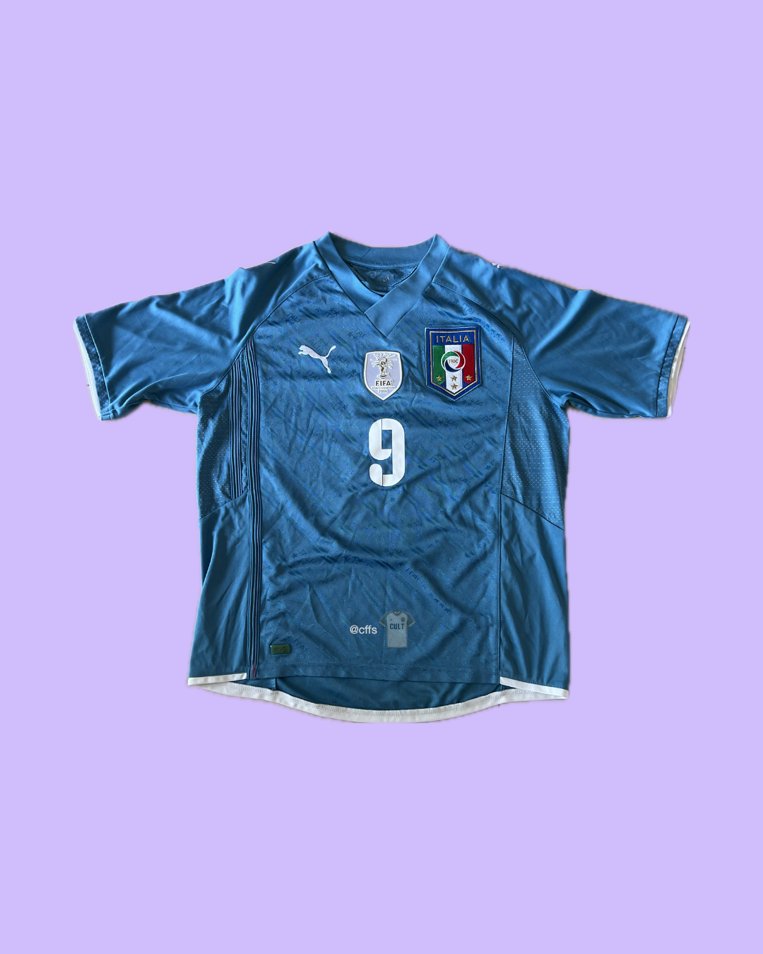 Italy NT 2009 Puma with Luca Toni 9 Nameset Football Jersey