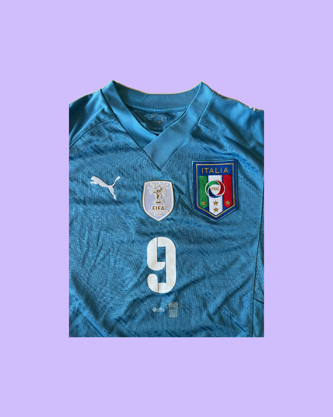 Italy NT 2009 Puma with Luca Toni 9 Nameset Football Jersey