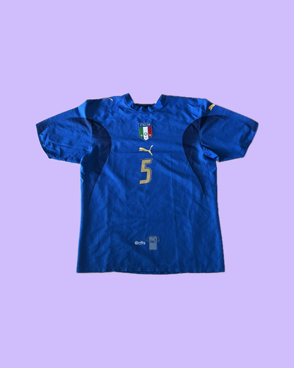 Italy NT (three stars) 2006 Puma with Fabio Cannavaro 5 Nameset Football Jersey