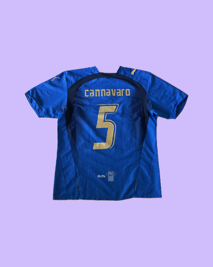 Italy NT (three stars) 2006 Puma with Fabio Cannavaro 5 Nameset Football Jersey