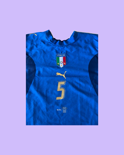 Italy NT (three stars) 2006 Puma with Fabio Cannavaro 5 Nameset Football Jersey