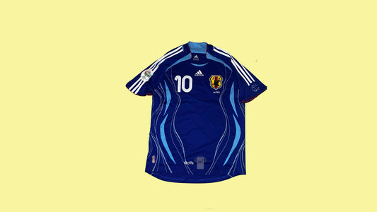 Japan NT 2006/08 Adidas with Shunsuke Nakamura 10 Nameset Vintage Football Jersey - Cult Fave Football Shirts
