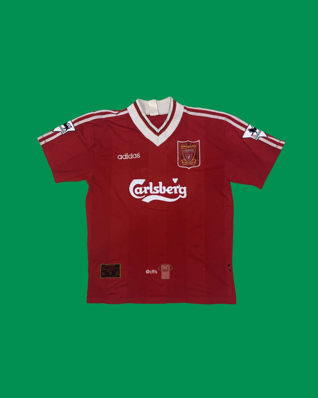 Liverpool FC 1995/96 Adidas with Ian Rush 9 Nameset Football Jersey