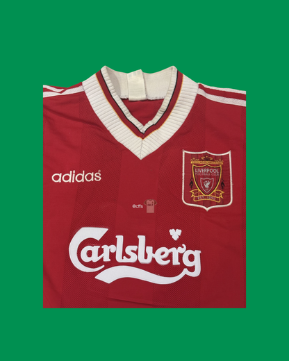 Liverpool FC 1995/96 Adidas with Ian Rush 9 Nameset Football Jersey