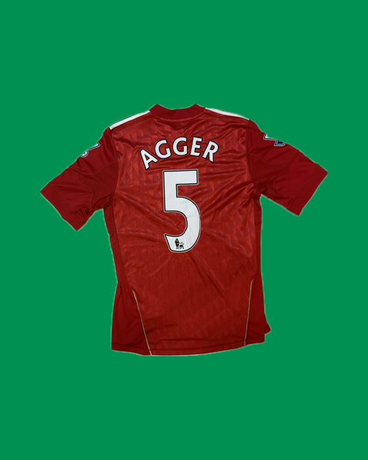 Liverpool FC 2010/11 Adidas with Daniel Agger 5 Nameset Football Jersey