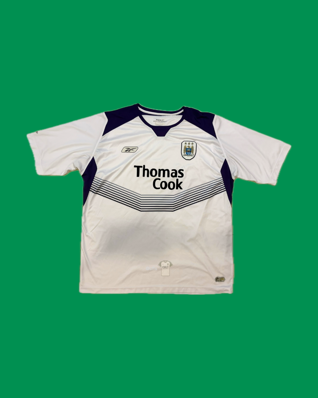 Manchester City 2004/05 Reebok with Sun Jihai 17 Nameset Football Jersey - Cult Fave Football Shirts