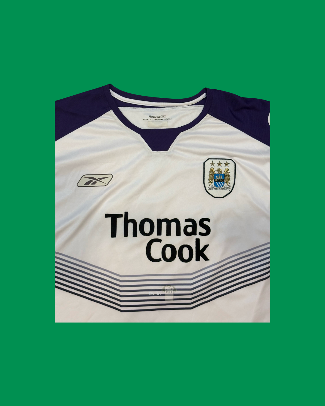 Manchester City 2004/05 Reebok with Sun Jihai 17 Nameset Football Jersey - Cult Fave Football Shirts