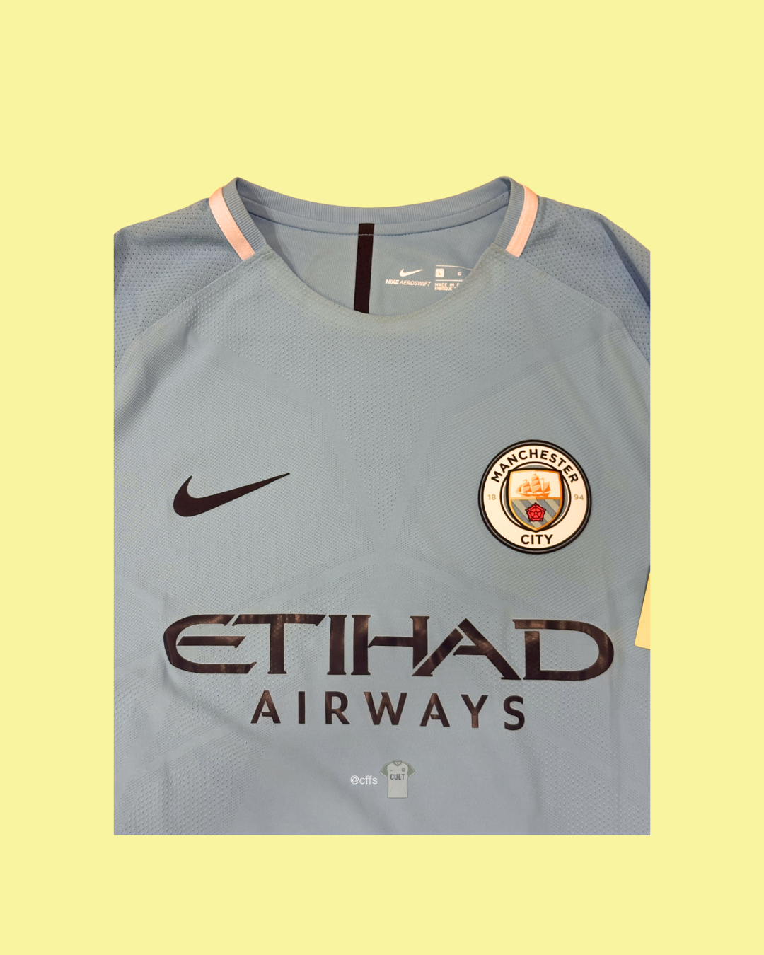 Manchester City 2017/18 Nike with Fernandinho 25 Nameset Football Jersey