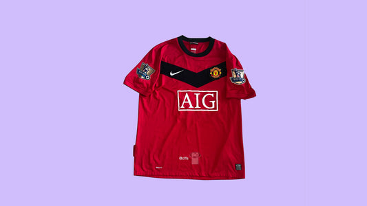 Manchester United 2009/10 Nike with Patrice Evra 3 Nameset Vintage Football Jersey