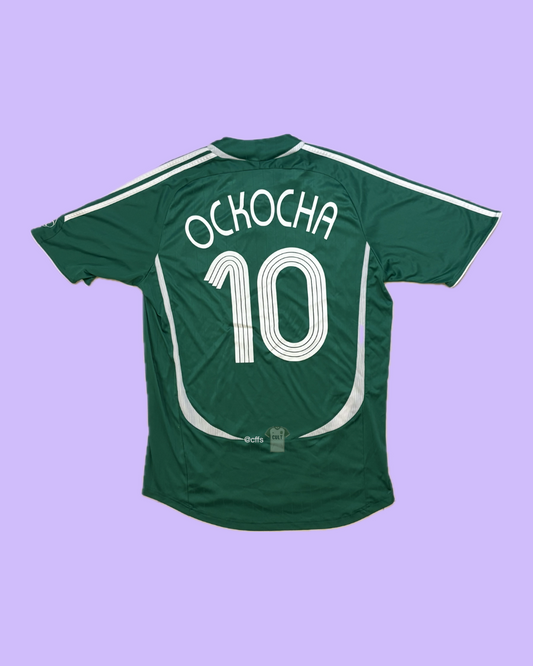 Nigeria 2006/08 Adidas with Jay-Jay Okocha 10 Nameset Football Jersey