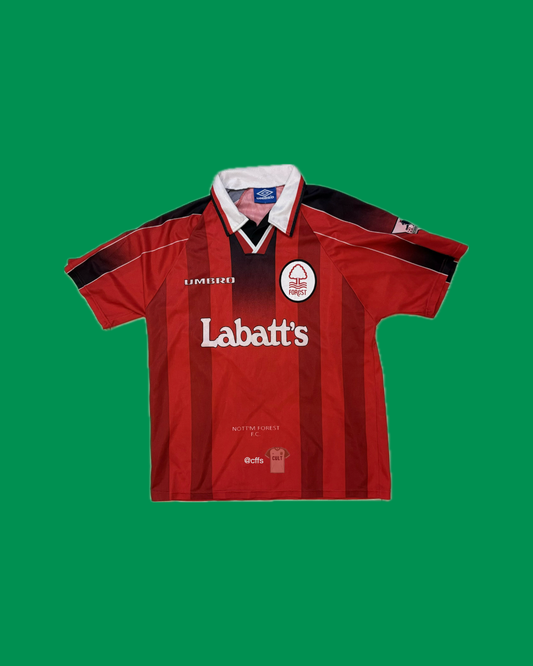 Nottingham Forest 1995/97 Umbro with Stuart Pearce 5 Nameset Football Jersey - Cult Fave Football Shirts
