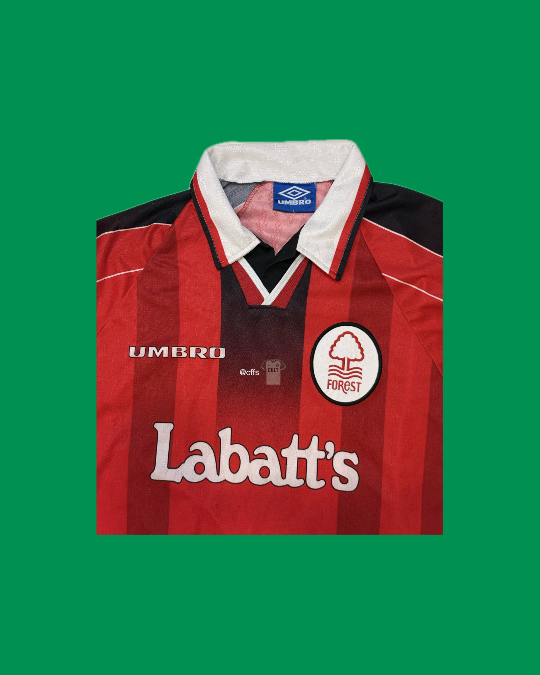 Nottingham Forest 1995/97 Umbro with Stuart Pearce 5 Nameset Football Jersey - Cult Fave Football Shirts