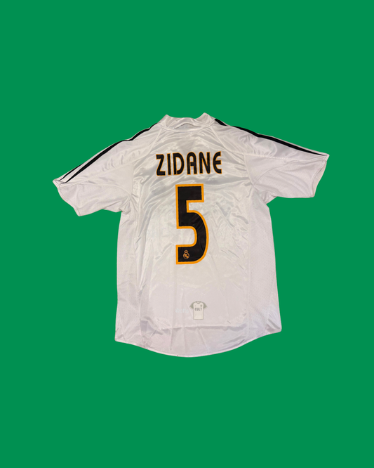 Real Madrid 2004/05 Adidas with Zinedine Zidane 5 Nameset Football Jersey