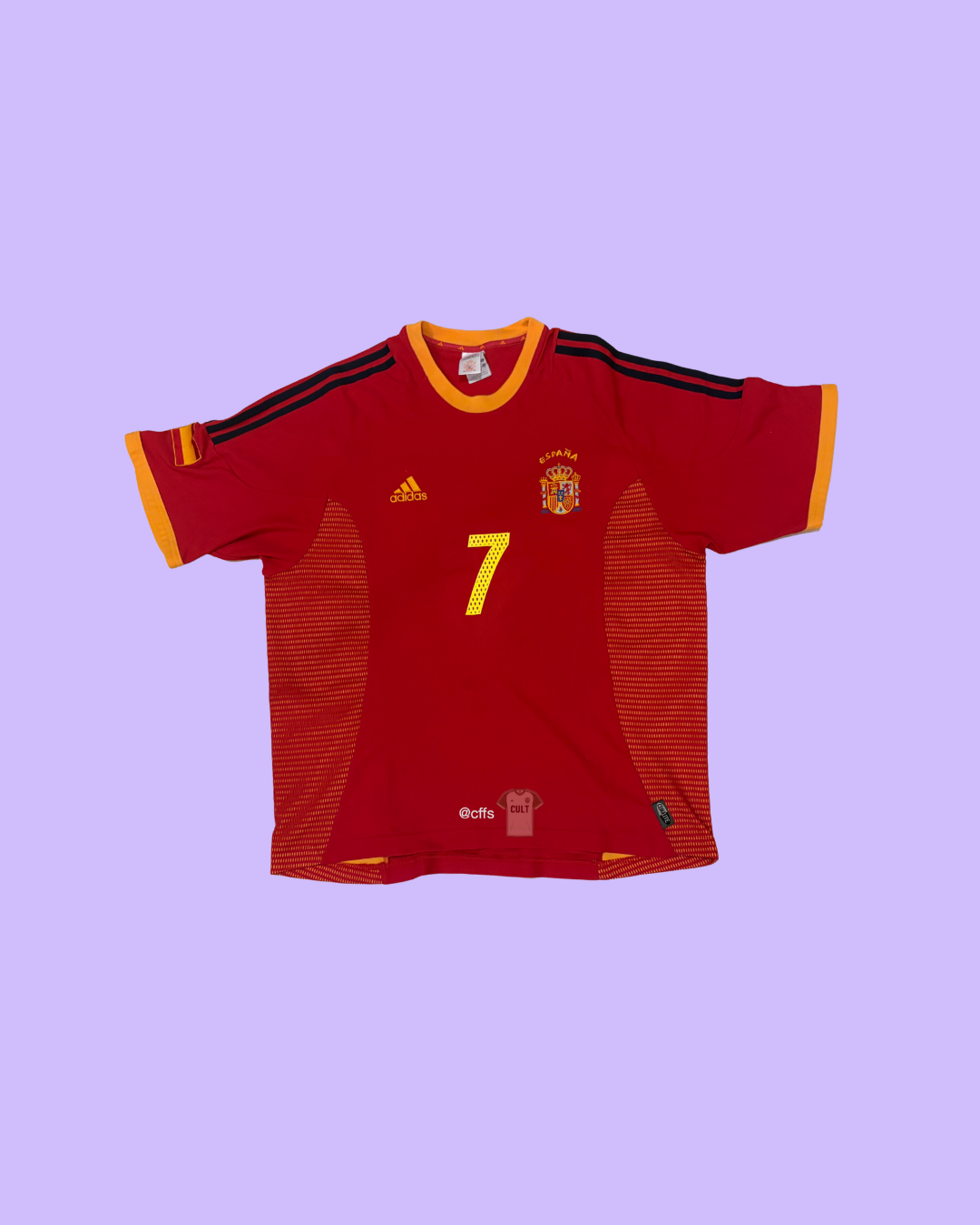 Spain NT 2002/04 Adidas with Raul Gonzalez 7 Nameset Football Jersey