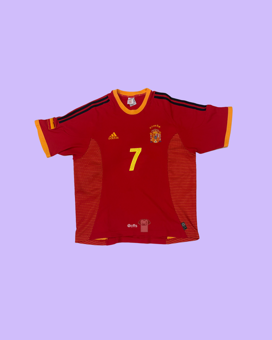 Spain NT 2002/04 Adidas with Raul Gonzalez 7 Nameset Football Jersey